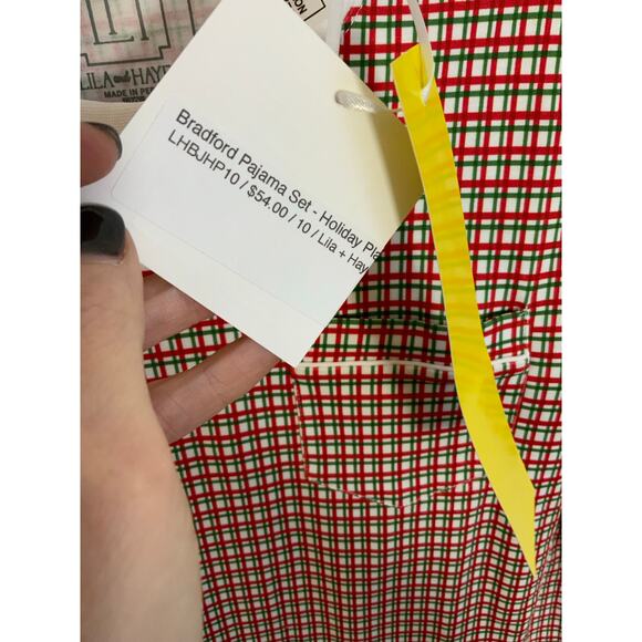 Lila + Hayes Bradford Pajama Set -‎ Holiday Plaid NWT size 10 - Picture 4 of 5